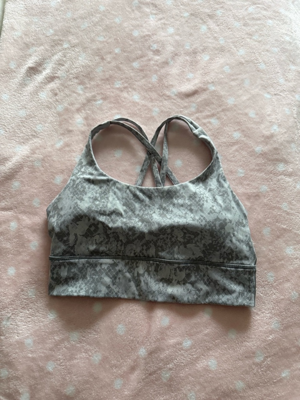 lululemon athletica Gray Snake-Print Crisscross Sports Bra